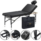 MT Massage 74cm Violet™ Salon Tilt Mobile Massageliege mit Rücklehne & Klappbarem Aluminiumgestell-Schwarz