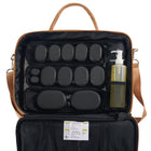 Master Massage Wärmetasche für Hot-Stone-Massagen mit einstellbarer Temperaturregelung – tragbarer Wärmer für Massagesteine und Handtücher, Braun.