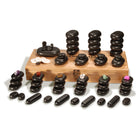 Master Massage 40 St Hot Stone Set Massagesteine Basaltstein mit Eleganter Bambuskiste