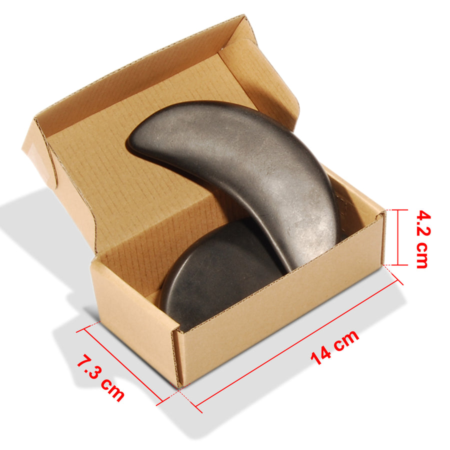 Master Massage Halbmondförmiger Basalt Stein für Hot Stone Massagen 2er Pack