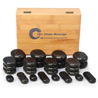 Master Massage 28 St Hot Stone Set Massagesteine 100% Basaltstein mit Eleganter Bambuskiste