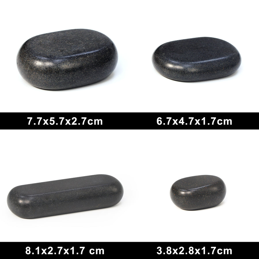 Master Massage 28 St Hot Stone Set Massagesteine 100% Basaltstein mit Eleganter Bambuskiste