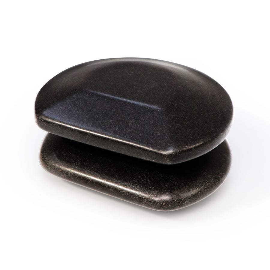 Master Massage Basalt Steine 3/4 Rund für Hot Stone Gua Sha Steine 2er Pack