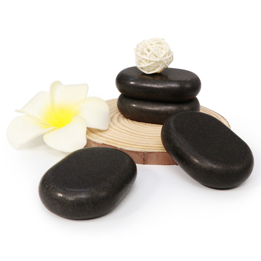 Master Massage Mittel Ovular Basalt Hot Stone Massagesteine 6.4cm x 4.6cm x 1.8cm (12St)