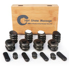 Master Massage 40 St Hot Stone Set Massagesteine Basaltstein mit Eleganter Bambuskiste