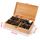 Master Massage 40 St Hot Stone Set Massagesteine Basaltstein mit Eleganter Bambuskiste