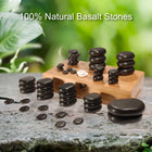 Master Massage 50 St Hot Stone Luxus Set Massagesteine Basaltstein mit Eleganter Bambuskiste