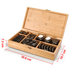 Master Massage 50 St Hot Stone Luxus Set Massagesteine Basaltstein mit Eleganter Bambuskiste