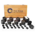 Master Massage 50 St Hot Stone Luxus Set Massagesteine Basaltstein mit Eleganter Bambuskiste