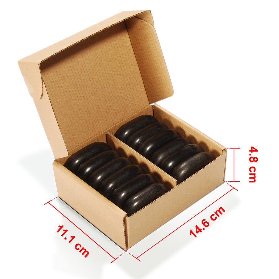 Master Massage Mittel Ovular Basalt Hot Stone Massagesteine 6.4cm x 4.6cm x 1.8cm (12St)