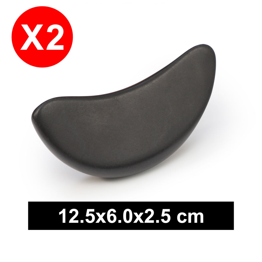 Master Massage Halbmondförmiger Basalt Stein für Hot Stone Massagen 2er Pack