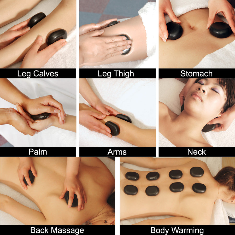Master Massage Mittel Ovular Basalt Hot Stone Massagesteine 6.4cm x 4.6cm x 1.8cm (12St)