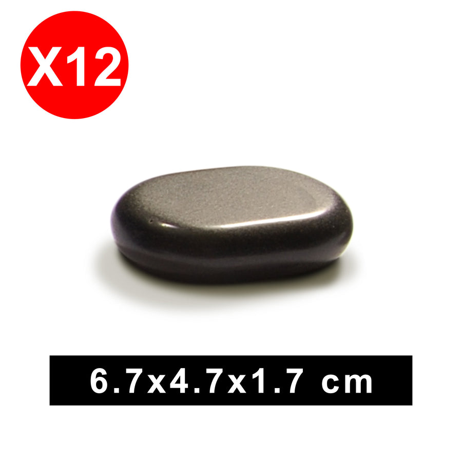 Master Massage Mittel Ovular Basalt Hot Stone Massagesteine 6.4cm x 4.6cm x 1.8cm (12St)