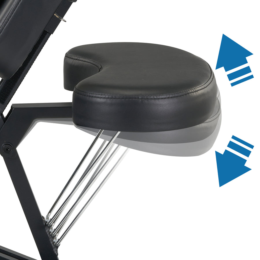Master Massage Apollo™ Klappbarer Mobiler Massagestuhl Klappbar mit XXL Sitzfläche-Schwarz