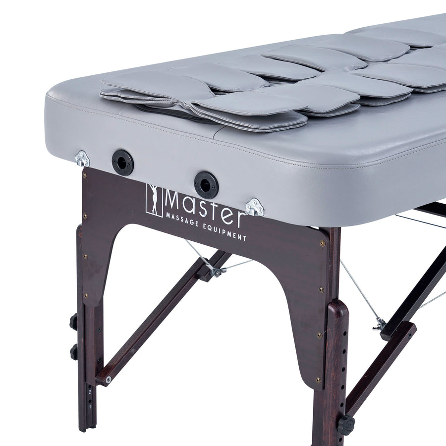Master Massage 76cm Bristol Airwave Full Body Stretching Portable Massage Therapietable with Reiki Panel and Airbags . 3D Lumbar Traction - Neck, Back, Waist, Hip Relaxation & Pain Relief for Professional& Home Use Chiropractic Table (Dove Grey)