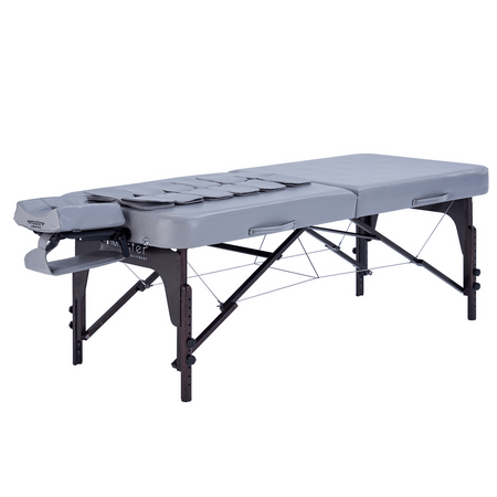 Master Massage 76cm Bristol Airwave Full Body Stretching Portable Massage Therapietable with Reiki Panel and Airbags . 3D Lumbar Traction - Neck, Back, Waist, Hip Relaxation & Pain Relief for Professional& Home Use Chiropractic Table (Dove Grey)