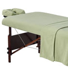 Master Massage Flanell 3er Set Überzug Spanntuch, Laken, Kopfkissenüberzug für Massageliege Salon Baumwolle - Lila