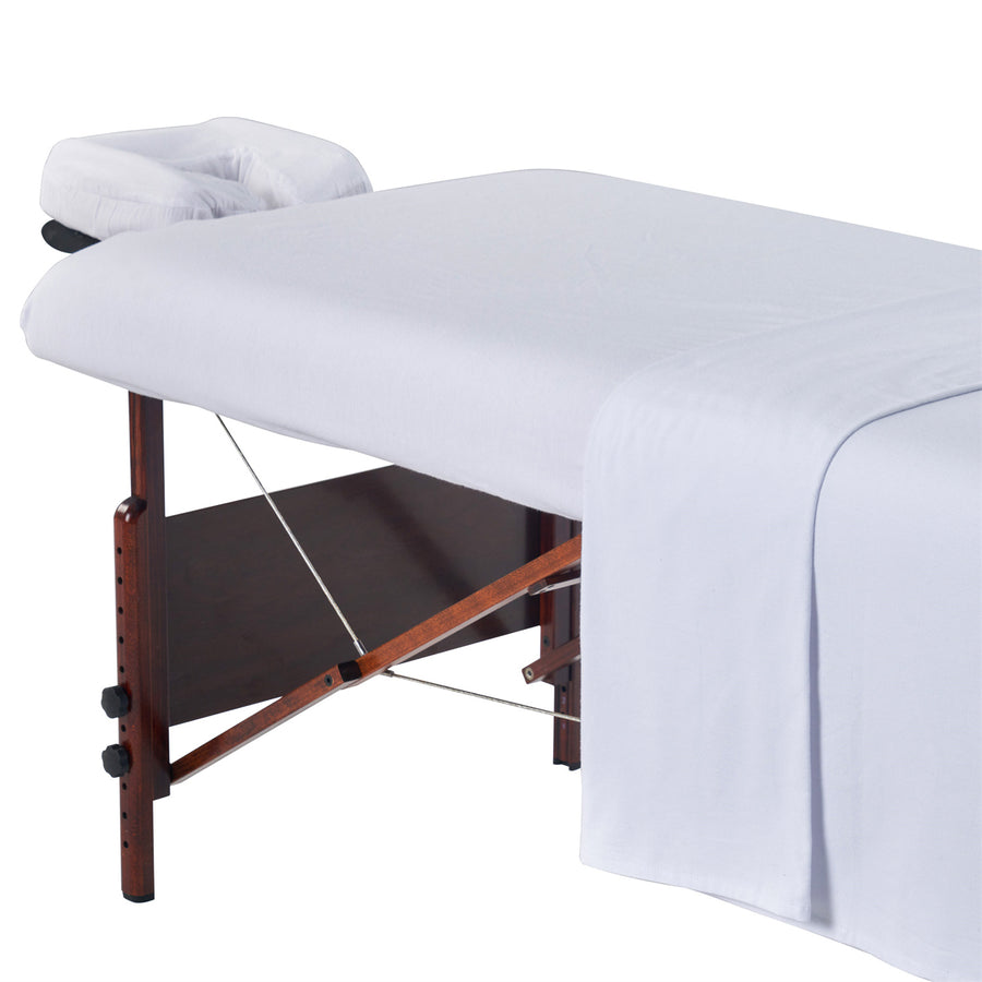 Master Massage Flanell 3er Set Überzug Spanntuch, Laken, Kopfkissenüberzug für Massageliege Salon Baumwolle - Lila