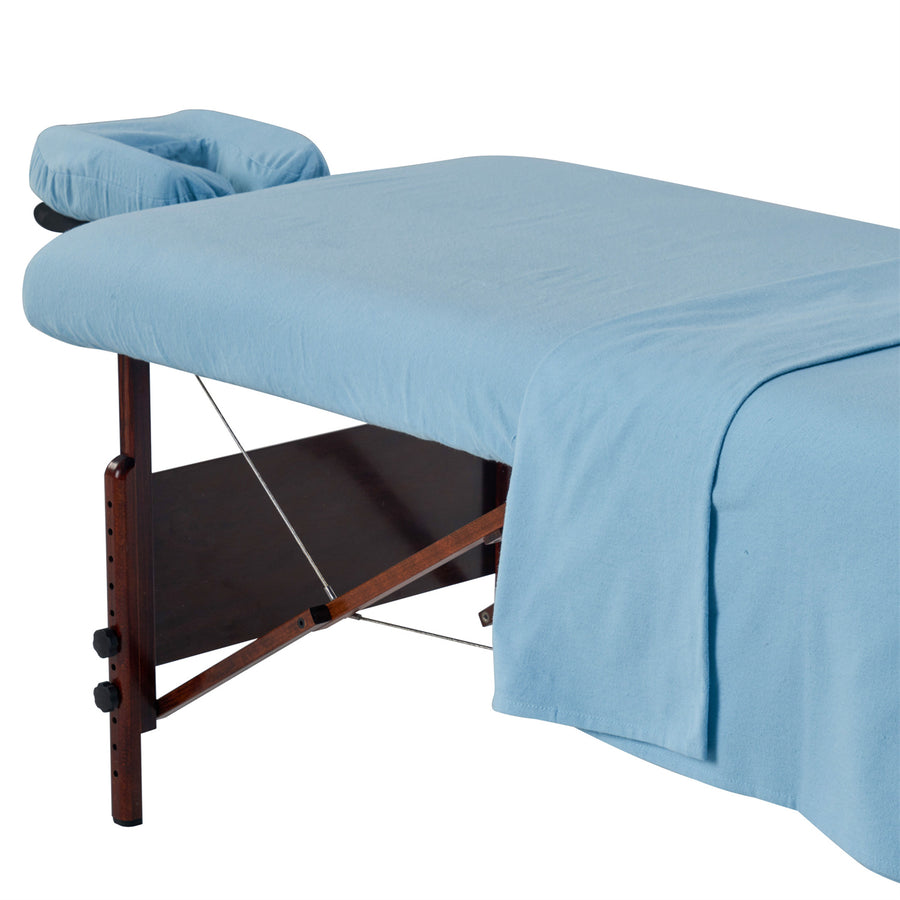 Master Massage Flanell 3er Set Überzug Spanntuch, Laken, Kopfkissenüberzug für Massageliege Salon Baumwolle - Dunkelbraun