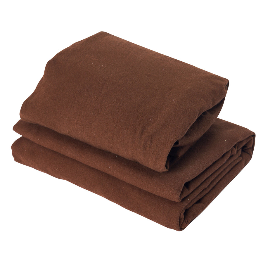 Master Massage Flanell 3er Set Überzug Spanntuch, Laken, Kopfkissenüberzug für Massageliege Salon Baumwolle - Dunkelbraun