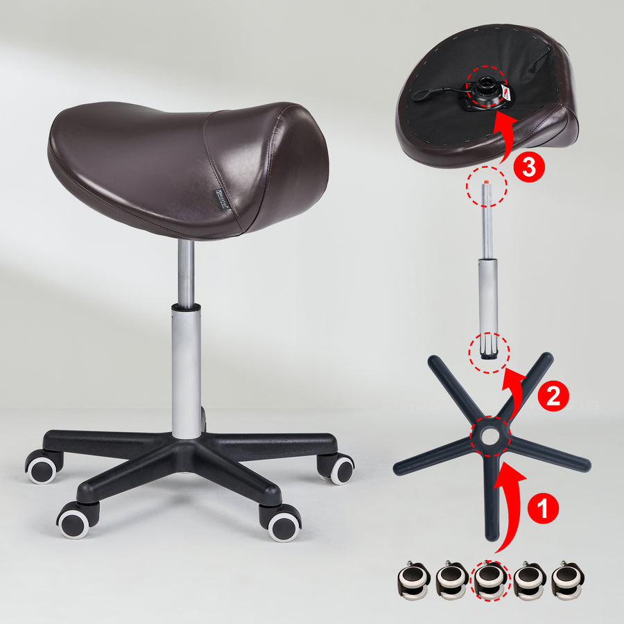 Master Massage Sattelhocker Rollhocker Kosmetikhocker Braun