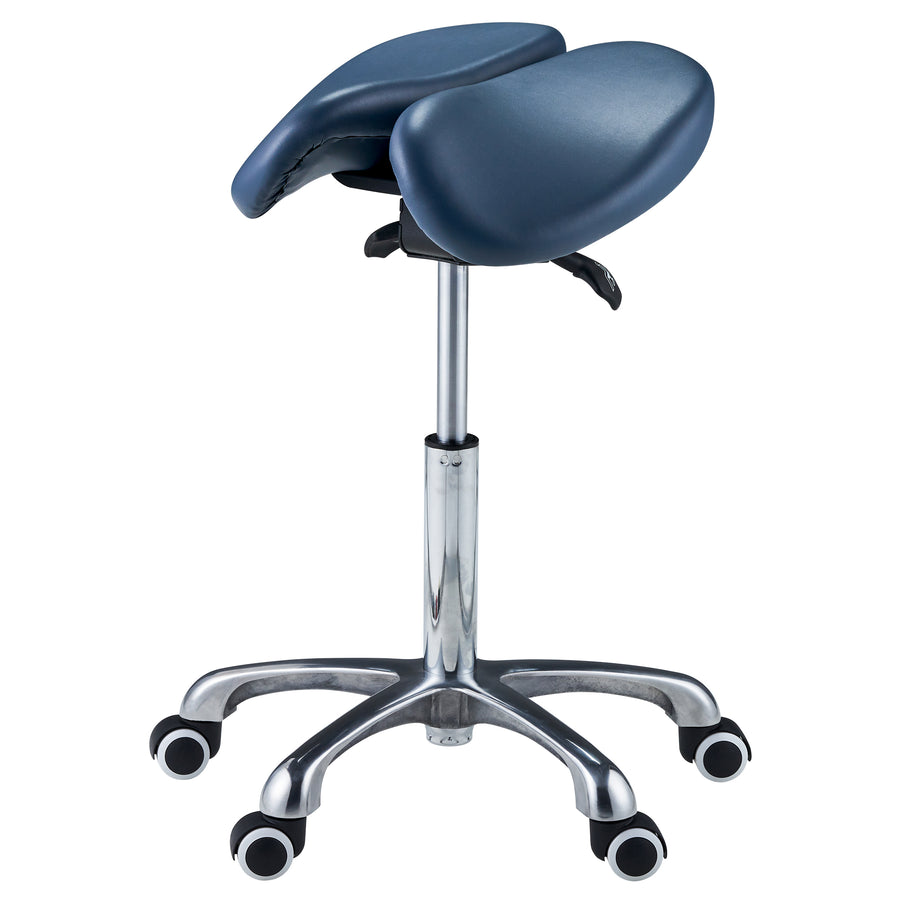 Master Massage Berkeley™ Ergonomisch Sattelhocker Rollhocker im Split-Seat-Stil Höhenverstellbar mit Zwei Kippoptionen Königsblau