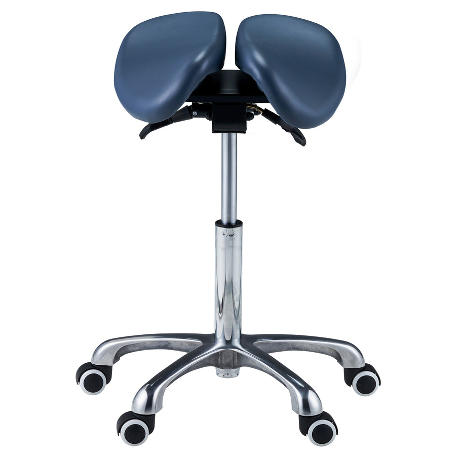 Master Massage Berkeley™ Ergonomisch Sattelhocker Rollhocker im Split-Seat-Stil Höhenverstellbar mit Zwei Kippoptionen Königsblau