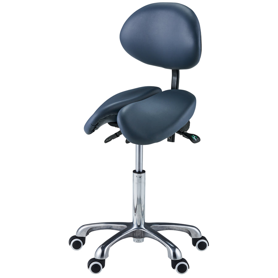 Master Massage Berkeley™ Sattelhocker Rollhocker mit Rücklehne im Split-Seat-Stil mit Zwei Kippoptionen Königsblau