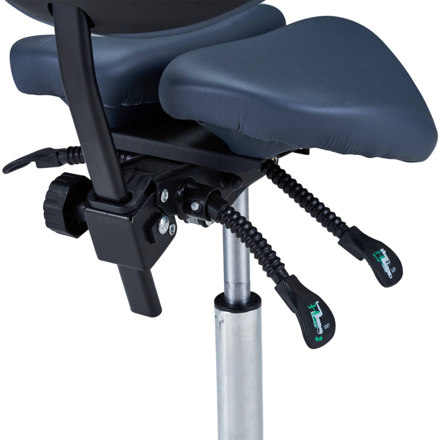 Master Massage Berkeley™ Sattelhocker Rollhocker mit Rücklehne im Split-Seat-Stil mit Zwei Kippoptionen Königsblau