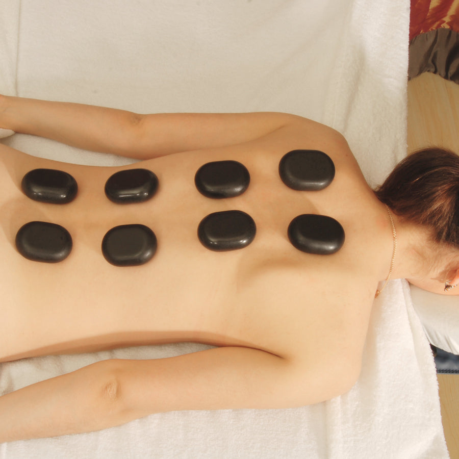 Master Massage Mittel Ovular Basalt Hot Stone Massagesteine 6.4cm x 4.6cm x 1.8cm (12St)