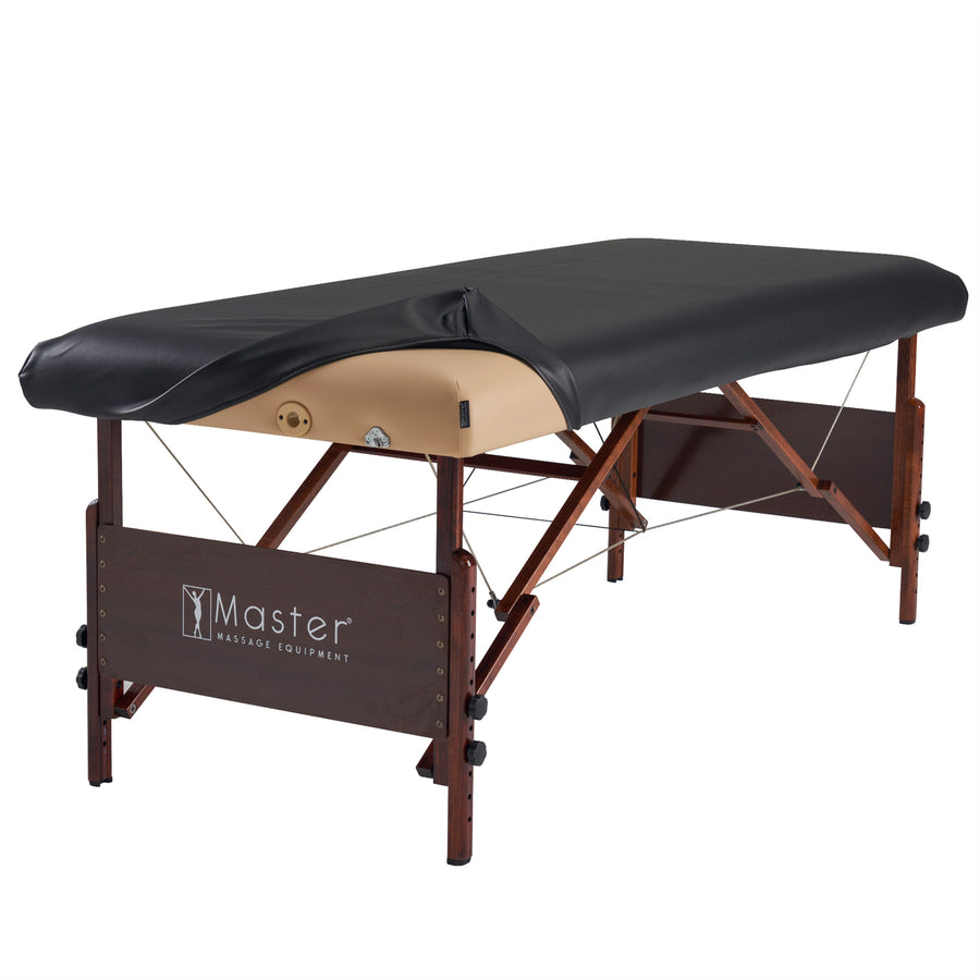 Master Massage Abwischbar Ölresistenter Schutzüberzug aus PU Leder für Massageliege Schwarz