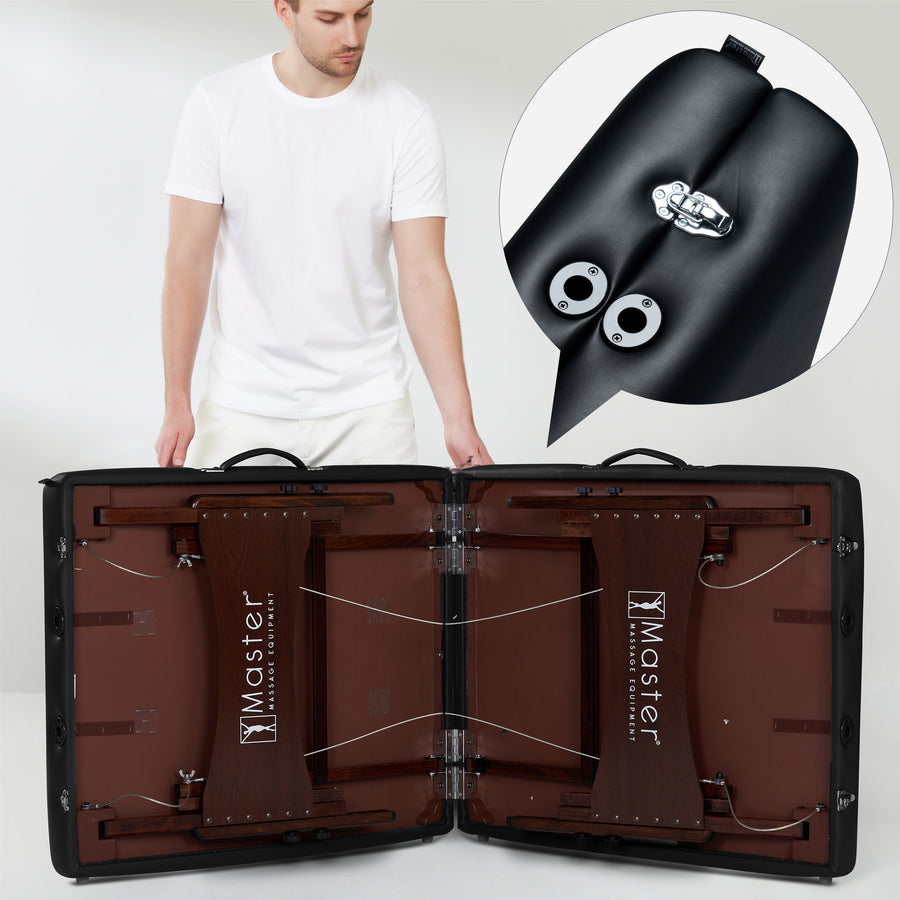 Master Massage 71cm NewPort™ Mobile Massageliege mit Ambiente Lichtpaket Klappbarem Holzgestell-Königsblau