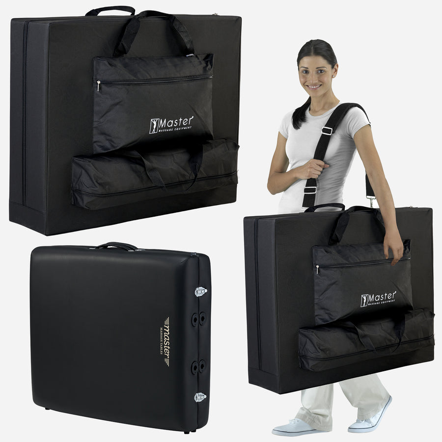 Master Massage 71cm NewPort™ Mobile Massagetherapieliege mit Ambiente Lichtpaket Klappbarem Holzgestell-Königsblau