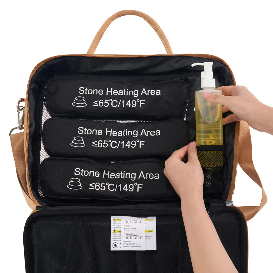Master Massage Wärmetasche für Hot-Stone-Massagen mit einstellbarer Temperaturregelung – tragbarer Wärmer für Massagesteine und Handtücher, Braun.