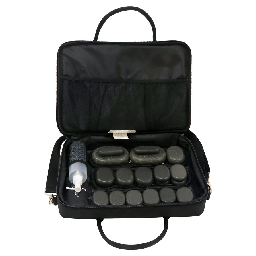 Master Massage Wärmetasche für heiße Massagesteine mit einstellbarer Temperaturregelung – tragbarer Wärmer für Massagesteine und Handtücher, Schwarz.