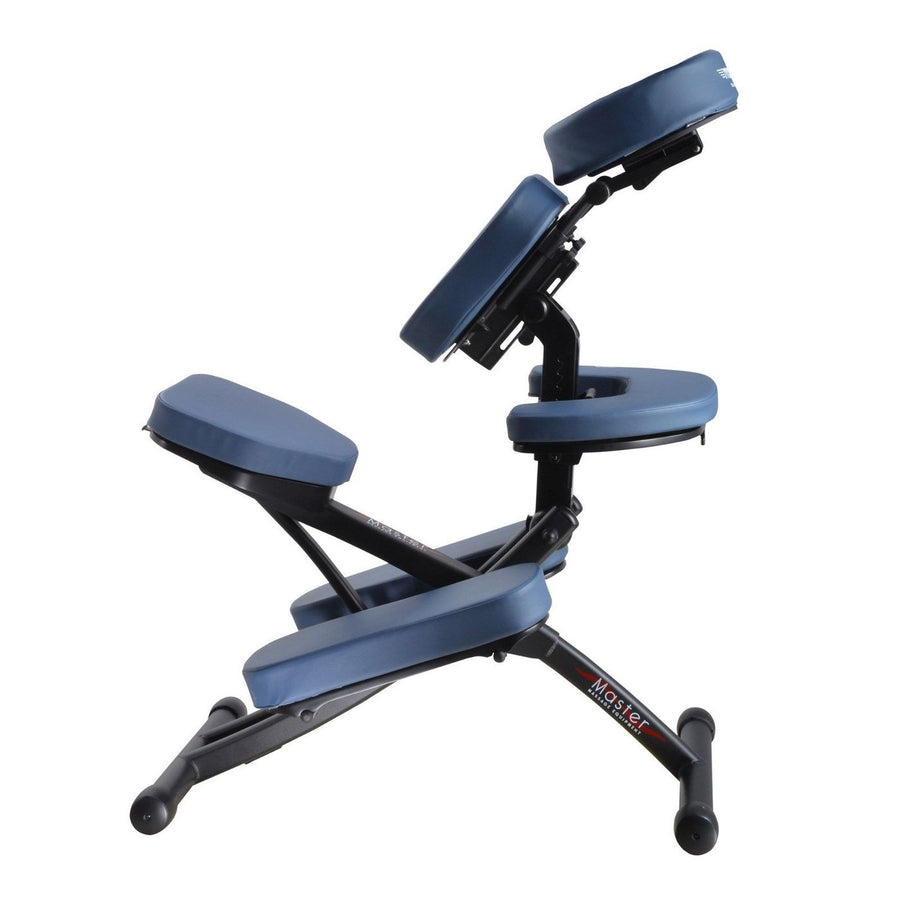 Master Massage Rio™ Klappbarer Mobiler Massagestuhl Therapiestuhl aus Metall Paket mit Koffer-Königsblau