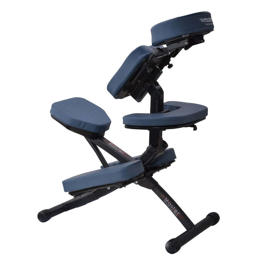 Master Massage Rio™ Klappbarer Mobiler Massagestuhl Therapiestuhl aus Metall Paket mit Koffer-Königsblau