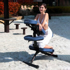 Master Massage Rio™ Klappbarer Mobiler Massagestuhl Therapiestuhl aus Metall Paket mit Koffer-Königsblau