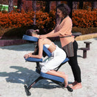 Master Massage Rio™ Klappbarer Mobiler Massagestuhl Therapiestuhl aus Metall Paket mit Koffer-Königsblau