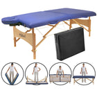 B-Ware Master Massage 69cm Brady™ Mobile Massageliege Massagebank Paket mit Klappbares Holzgestell-Himmelblau