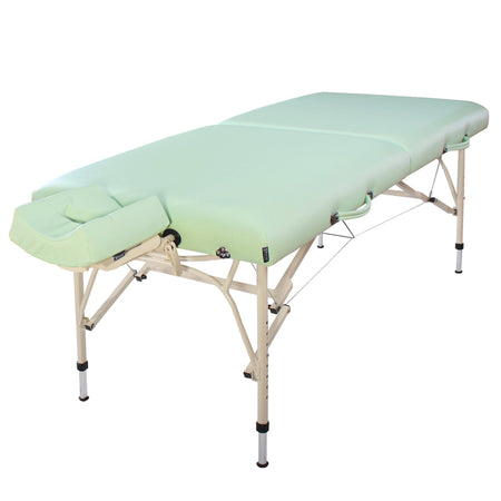 Master Massage Bel Air Massageliege 71cm aus leichtem Aluminium Ideal zum Transportieren für Praxis Wellness Spa in Lily Green Aluminium