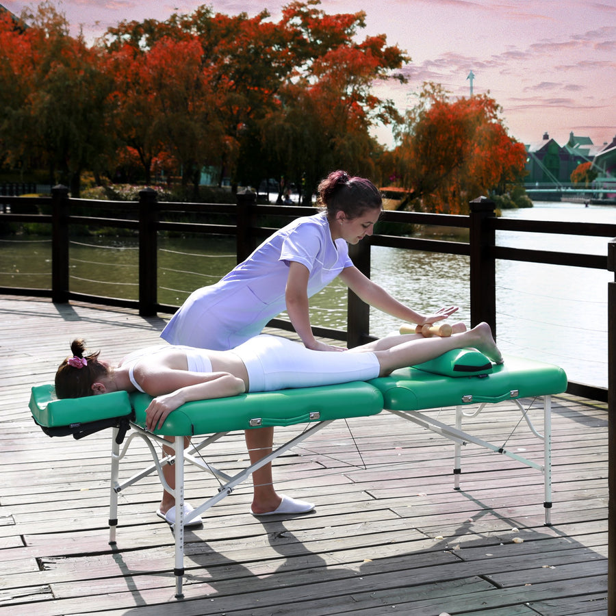 Master Massage 76 cm CALYPSO ™ LX Tragbarer Massagetisch mit NanoSkin ™ - Emerald Green (Anti-Mikrobiell - Tränenfrei)