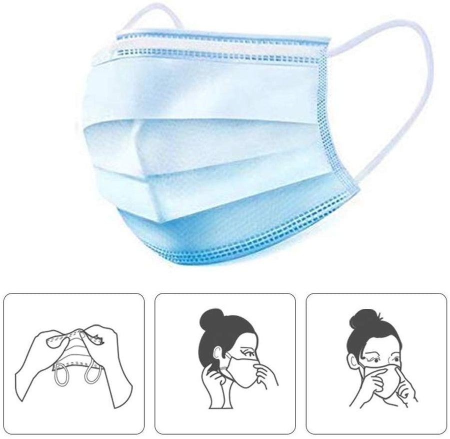 Einwegmaskenmasken 3-lagige Masken staubdichter Schutz Infektionssichere Schutzmasken Atemmasken mit Ohrringen, um das Eindringen von Staub zu verhindern