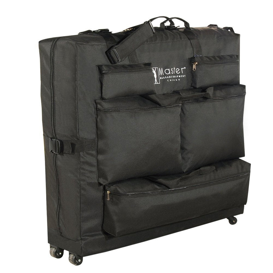 Master Massage Transportkoffer mit Schultergurt & Rädern für 64cm~79cm Massageliegen Nylon noch leichterer Transport-Schwarz