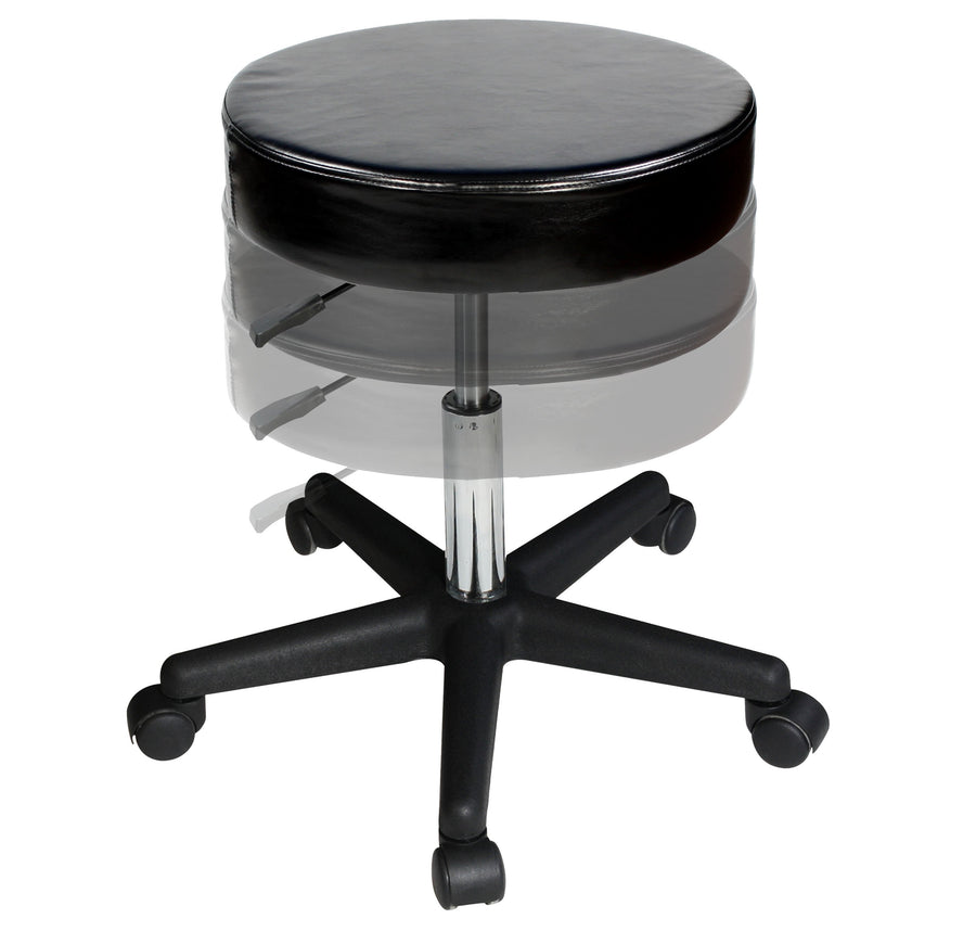 Master Massage Non-Costco™ Glider Rollhocker Drehhocker für Praxis Kosmetikhocker Drehbar-Schwarz