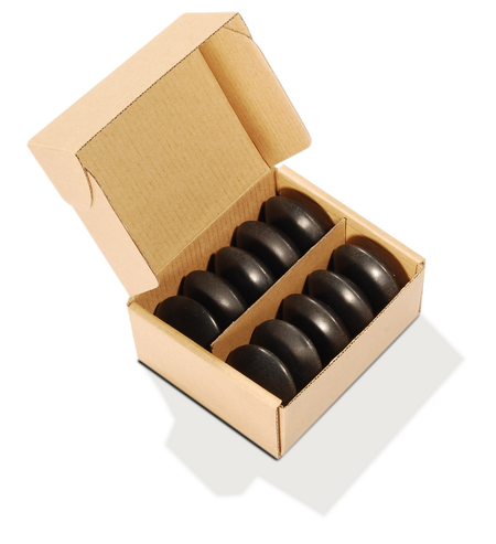 Master Massage Basalt Stein Malteser Form für Hot Stone Massage 10er Pack