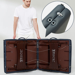Master Massage 71cm NewPort™ Mobile Massagetherapieliege mit Ambiente Lichtpaket Klappbarem Holzgestell-Königsblau