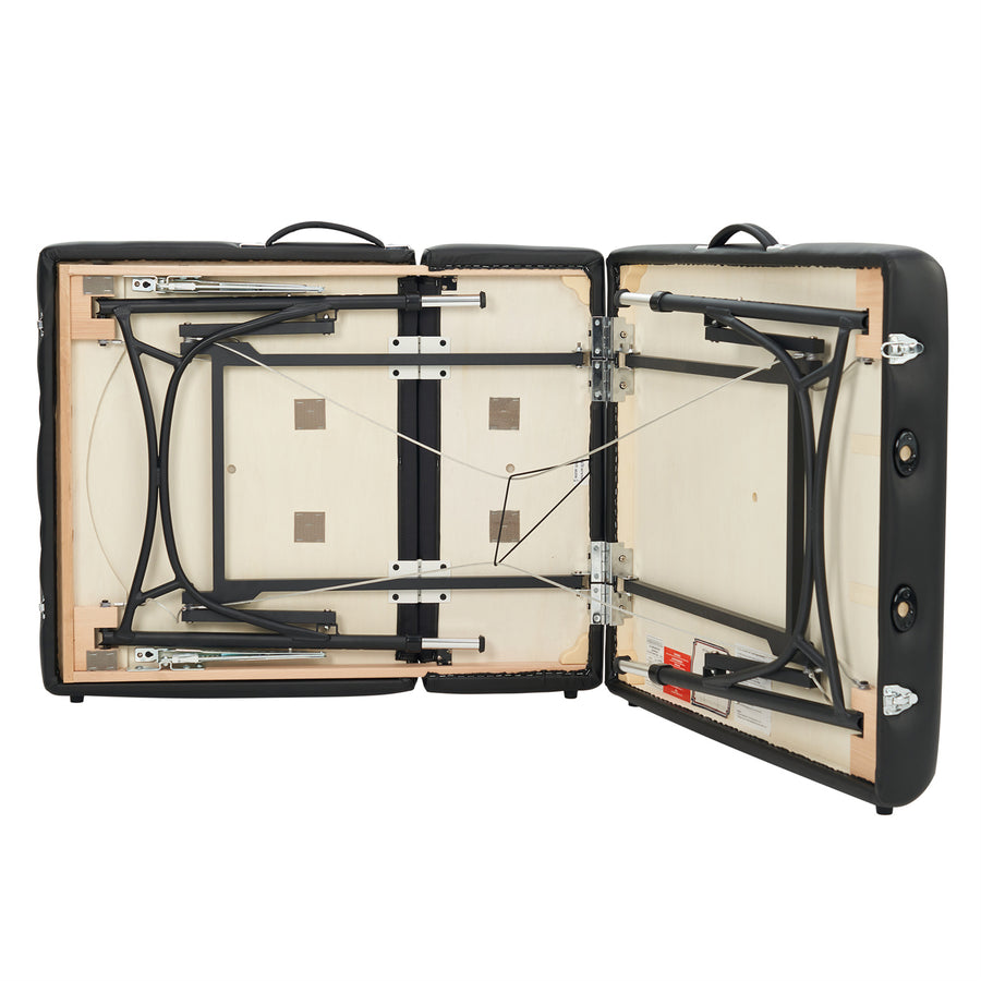 MT Massage 74cm Violet™ Salon Tilt Mobile Massageliege mit Rücklehne & Klappbarem Aluminiumgestell-Schwarz