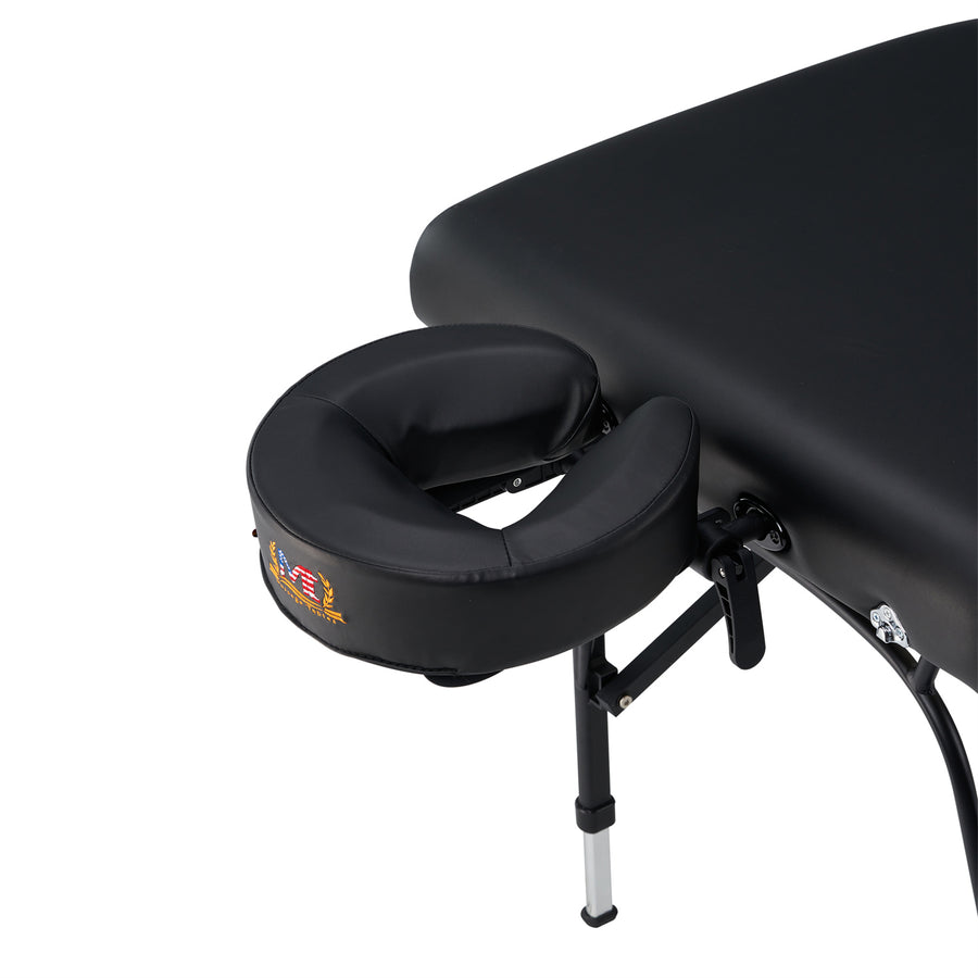 MT Massage 74cm Violet™ Salon Tilt Mobile Massageliege mit Rücklehne & Klappbarem Aluminiumgestell-Schwarz