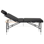 MT Massage 74cm Violet™ Salon Tilt Mobile Massageliege mit Rücklehne & Klappbarem Aluminiumgestell-Schwarz